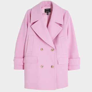 Pink Double Breasted Pea Coat