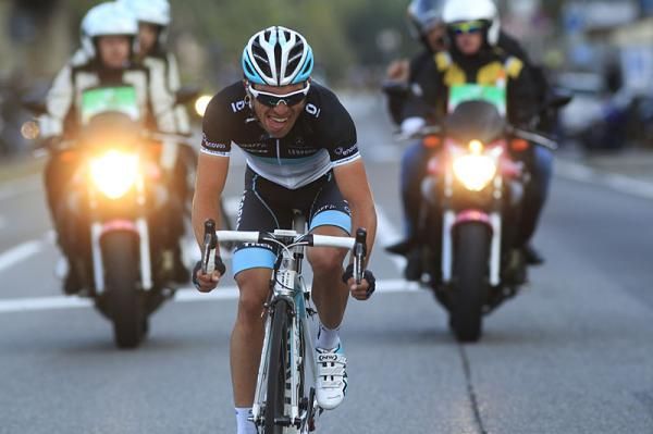 Oliver Zaugg (Leopard Trek) pushes toward the finish