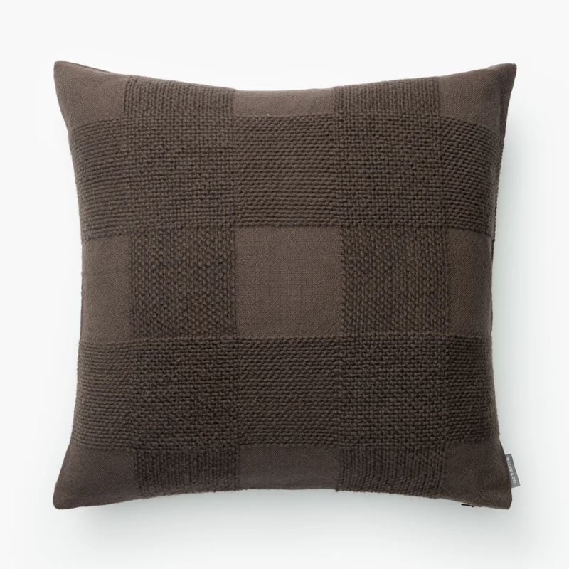 chocolate brown textured square pillow
