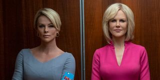 Charlize Theron as Megyn Kelly and Nicole Kidman as Gretchen Carlson in 'Bombshell.'