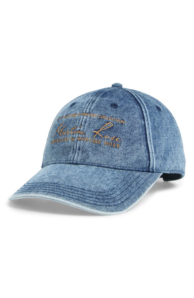 Signature Embroidered Denim Baseball Cap