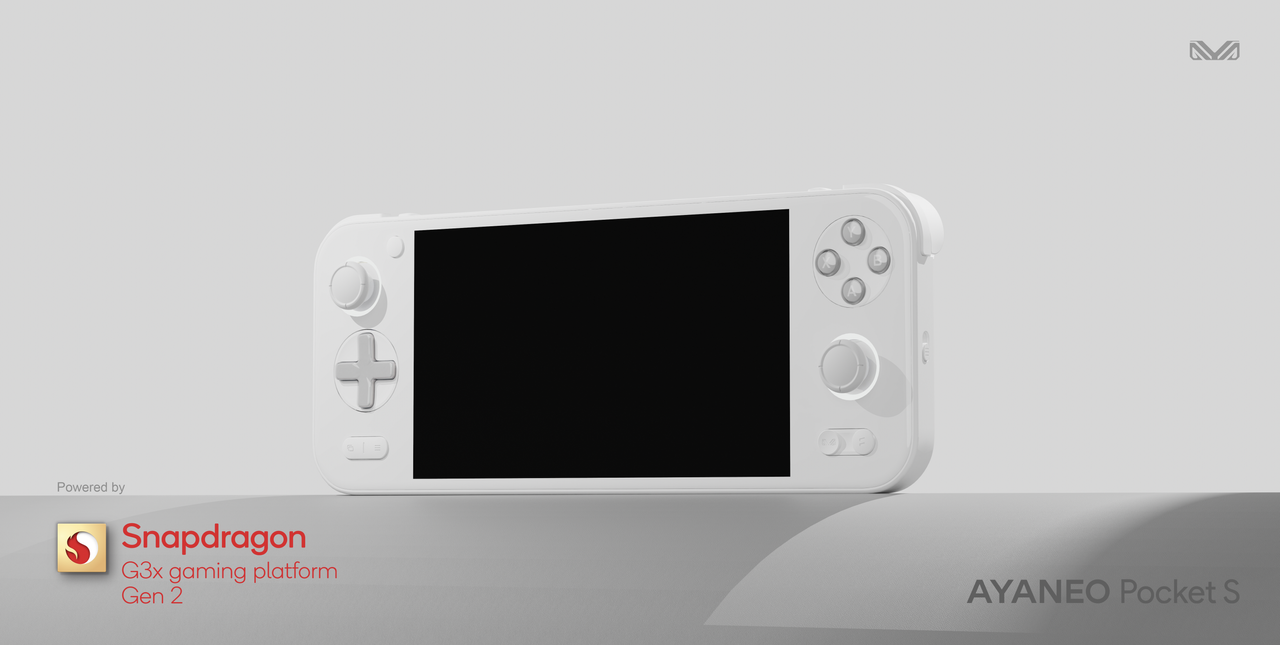 Front render of the white AYANEO Pocket S