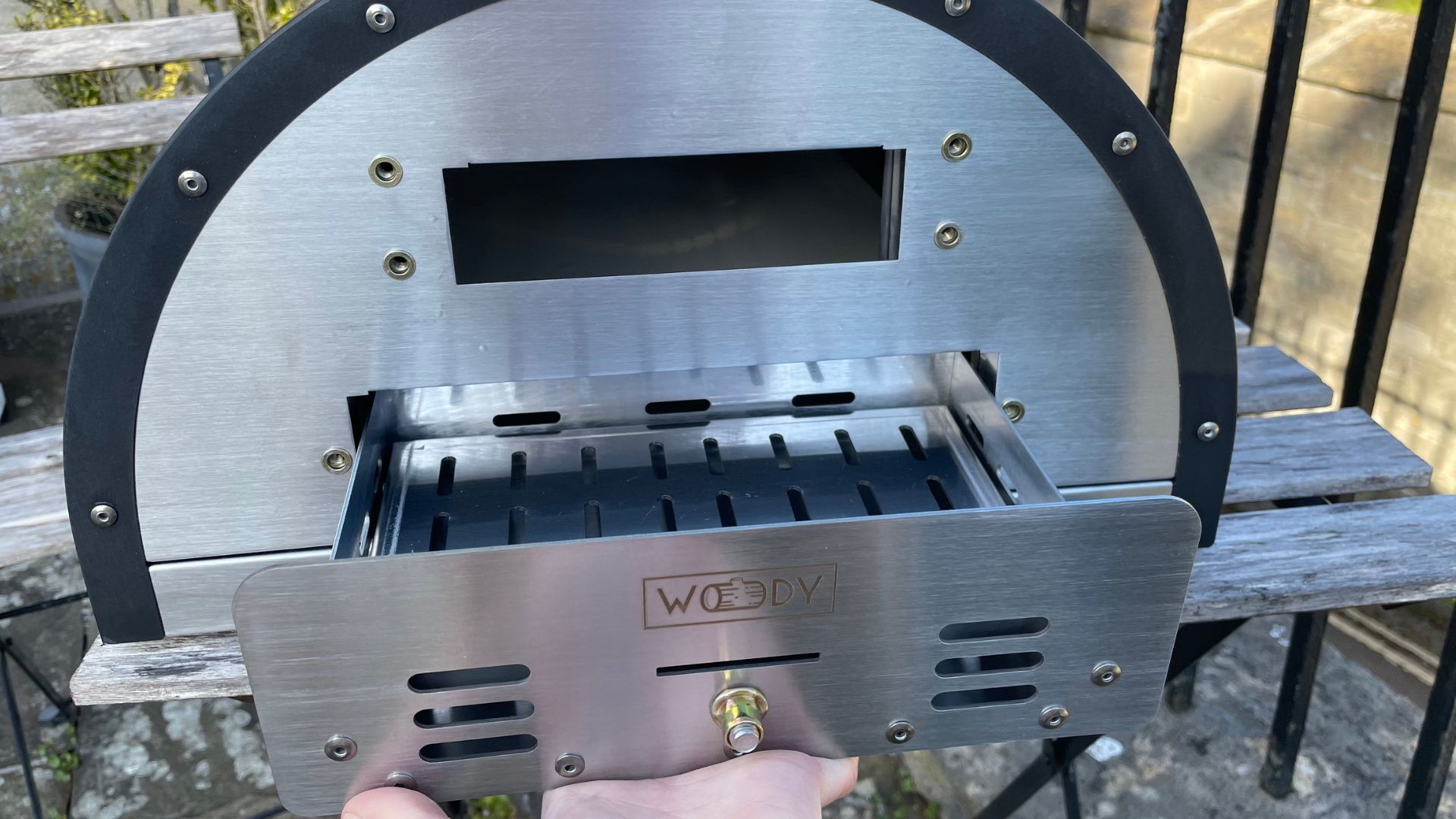 Back of the Woody Pizza Oven