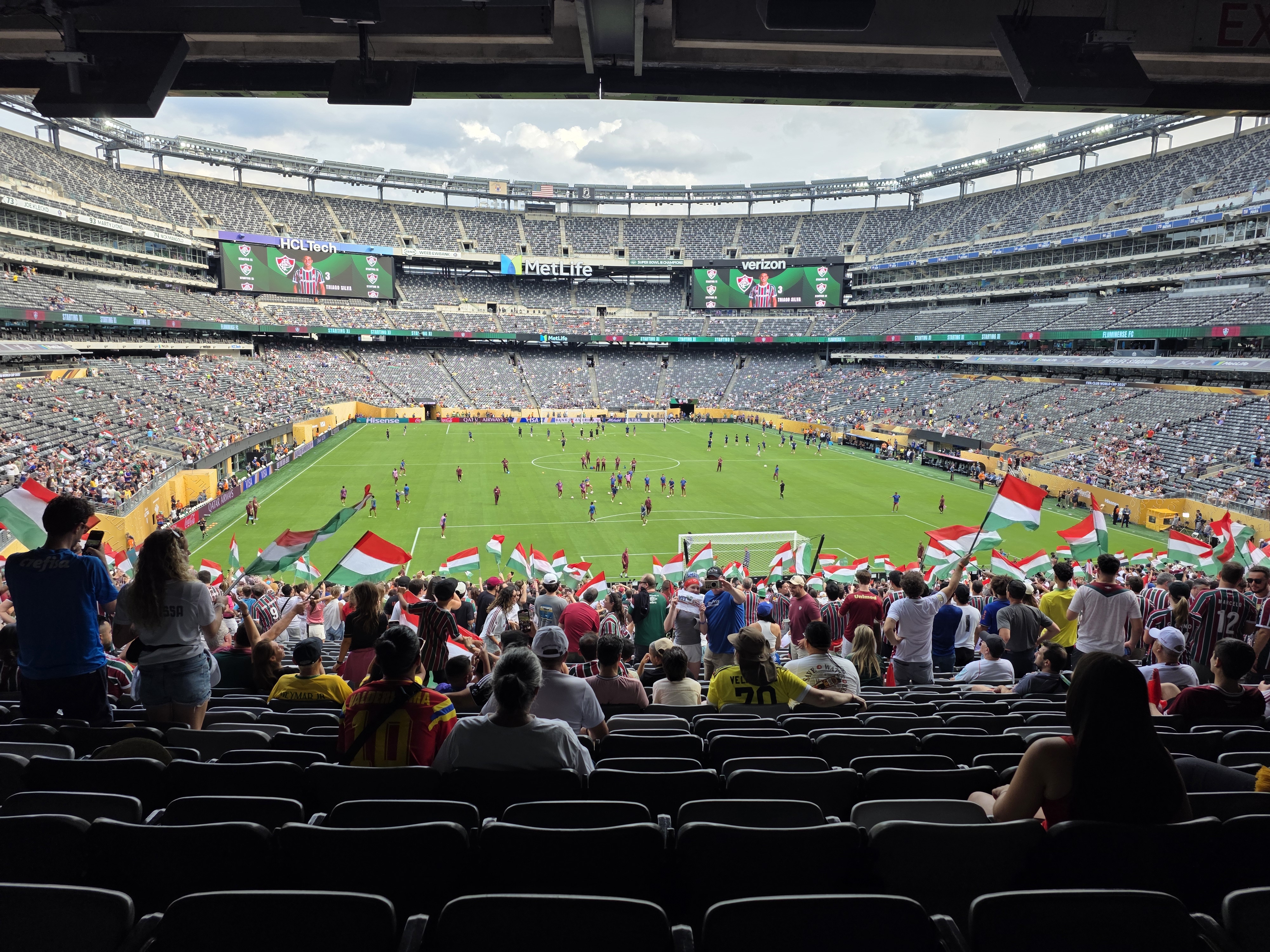 A sports photo captured at 1x zoom with the Galaxy S25 Edge at MetLife Stadium.