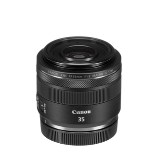 Canon RF 35mm F1.8 IS Macro STM on a white background