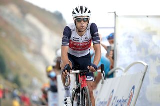 Richie Porte (Trek-Segafredo) finishes stage 17 of the 2020 Tour de France at the Col de la Loze, moving up two places overall to fourth with four days of the race remaining