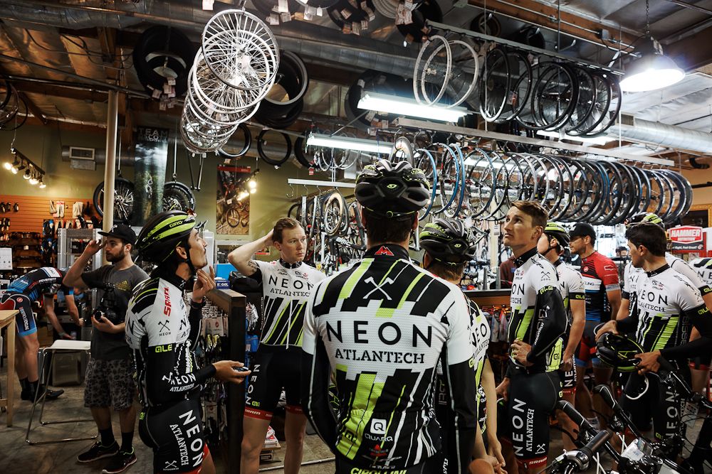 The team visits Serious Cycling.