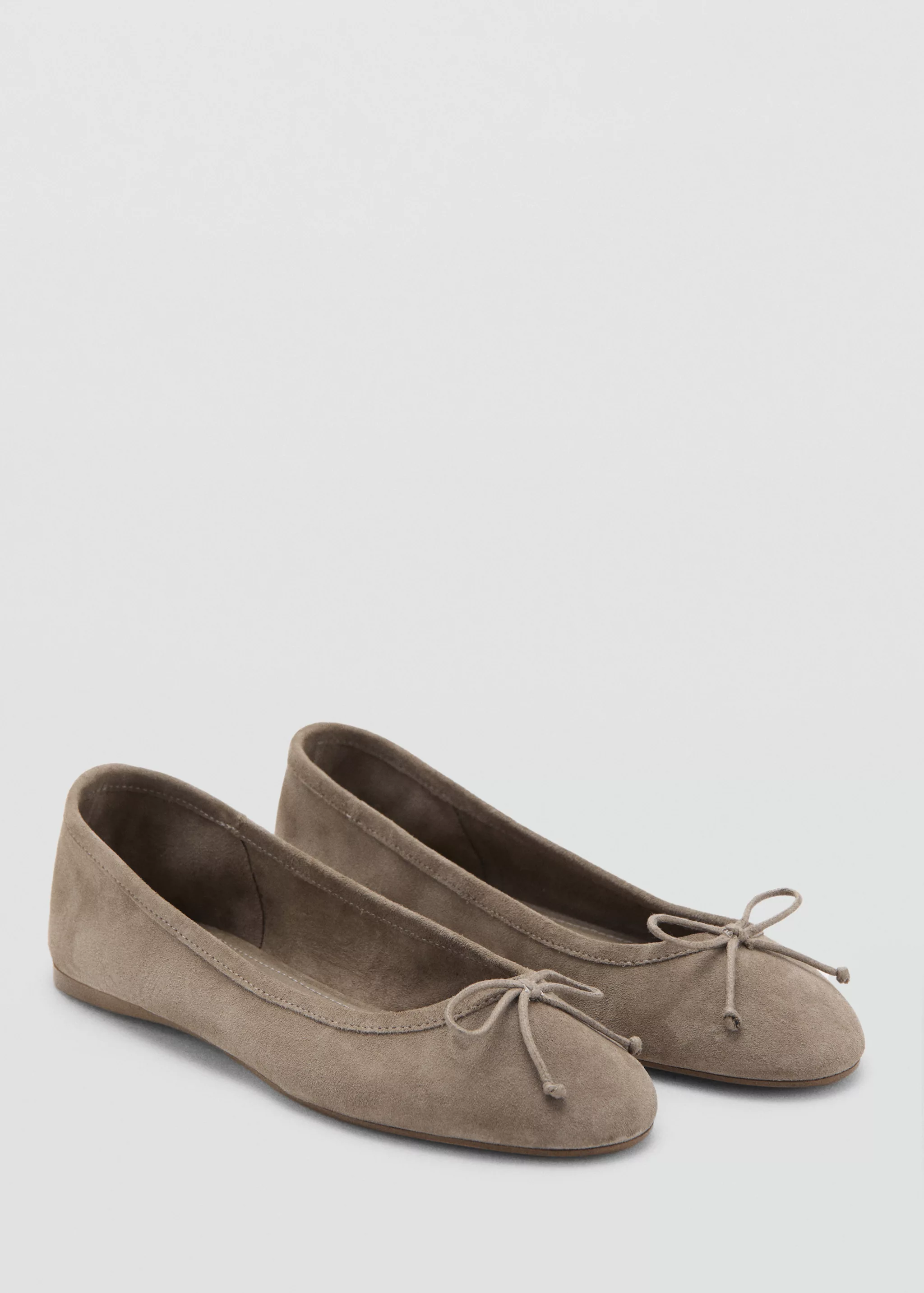 Leather Ballet Flats With Bow - Women | Mango Usa