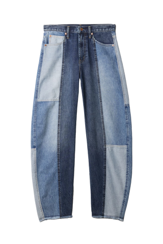 Gap High Rise Patchwork Barrel Jeans