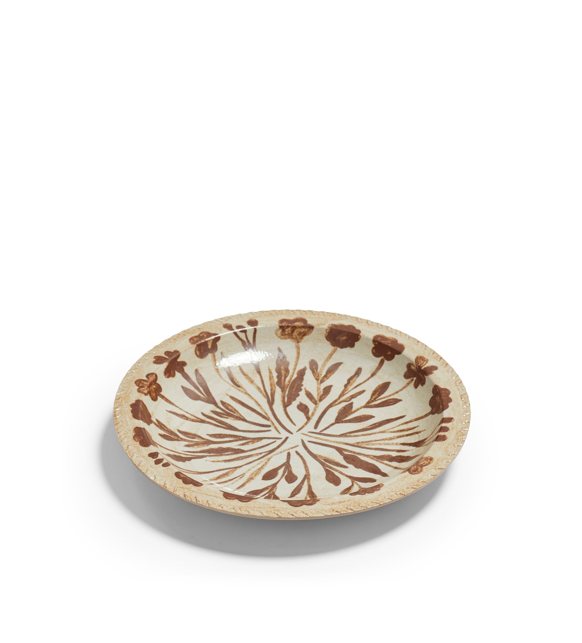 Dela Round Serving Platter - Brown