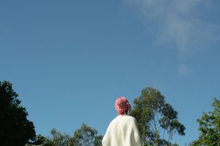 Cancer care: Silhouette of a woman with cancer