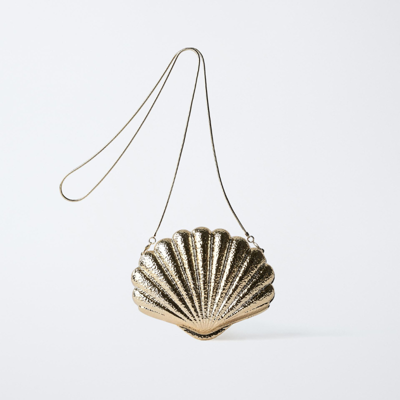 Gold shell bag 