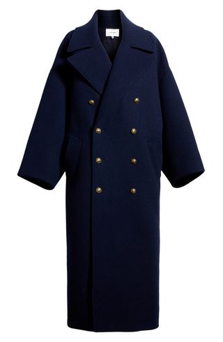Double Breasted Wool Cocoon Coat