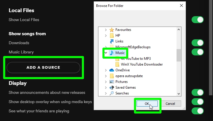 how to upload music to Spotify - add source
