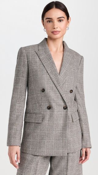 Vince, zweireihiger karierter Blazer