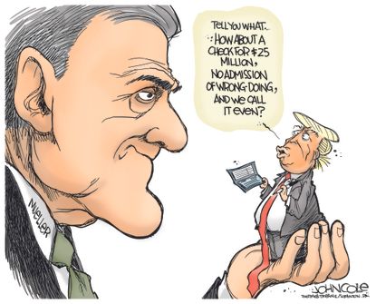 Political cartoon U.S. Trump Robert Mueller Russia probe