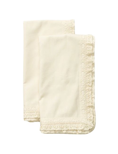 Lace Trim Napkins (Set of 4)
