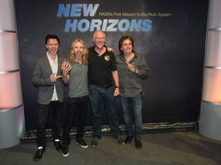 Shortly before NASA's New Horizons spacecraft flew by the Pluto system for the first time, the legendary rockers paid a visit to the mission's headquarters.