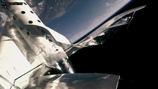 During the company's fifth powered test flight on Feb. 22, 2019, copilots Dave Mackay and Mike "Sooch" Masucci took the VSS Unity space plane to an altitude of 55.4 miles (90 kilometers).