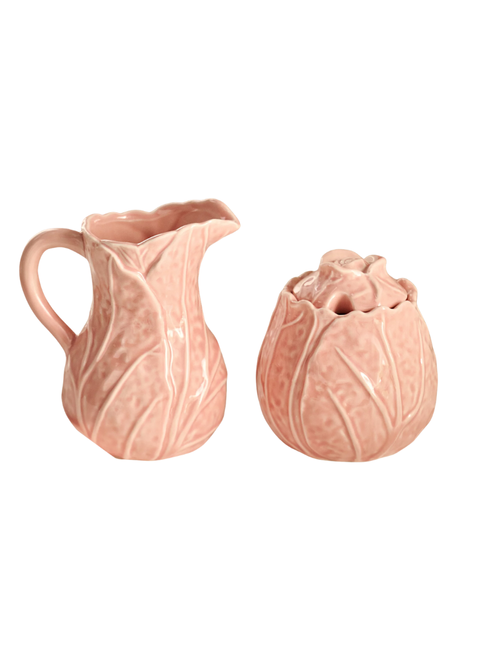 Cabbage Sugar Bowl and Creamer Set