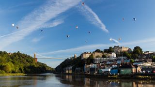 Balloons over Clifton Suspension Bridge in Bristol