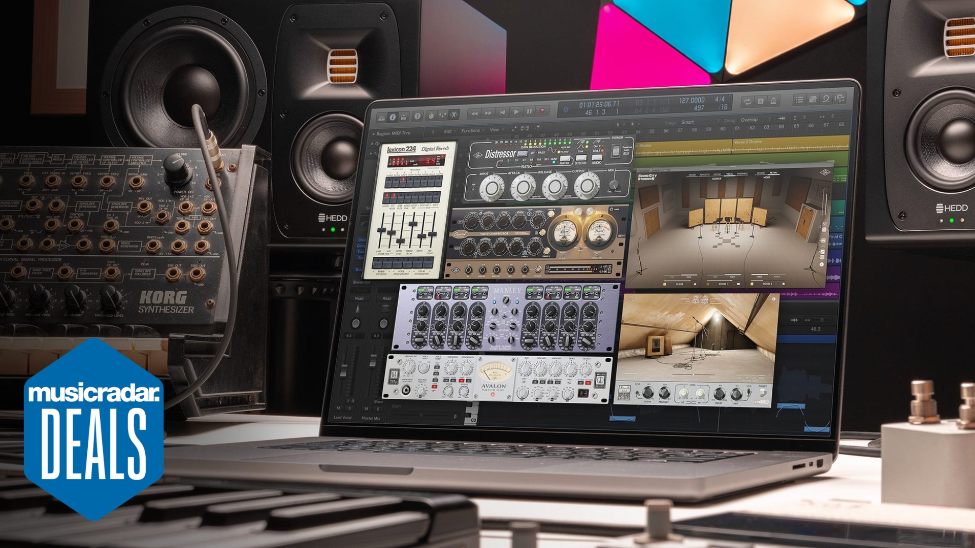 A selection of Universal Audio plugins on a MacBook