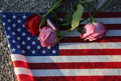 An American flag outside Pulse nightclub.