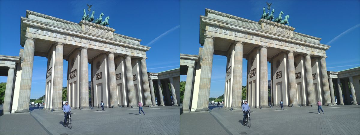 A 3D photo of a the Brandenburg Gate