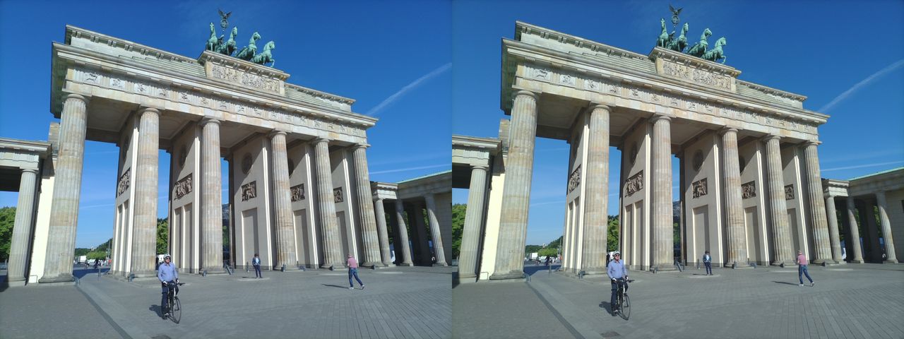 A 3D photo of a the Brandenburg Gate