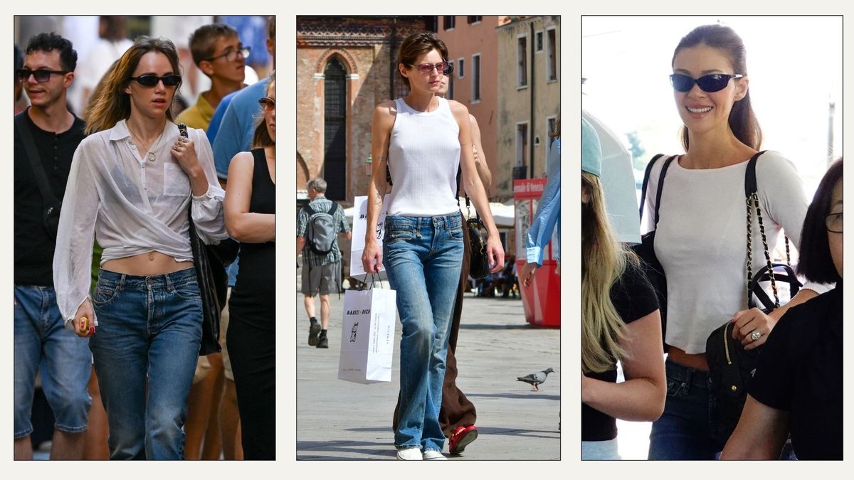 Off-Duty Celebrities in Venice Are Wearing This Specific New-Season Jeans Trend
