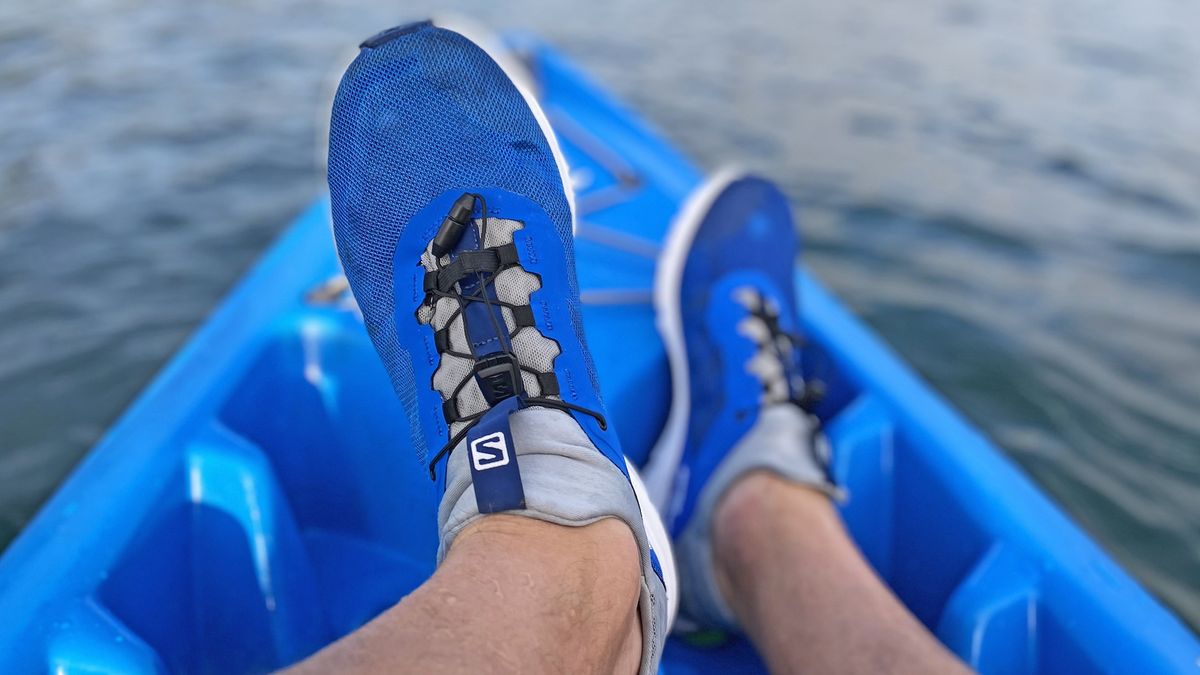 Salomon Amphib Bold 2 water shoes in kayak