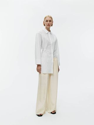 Raw Silk Trousers - Off White - Arket Gb