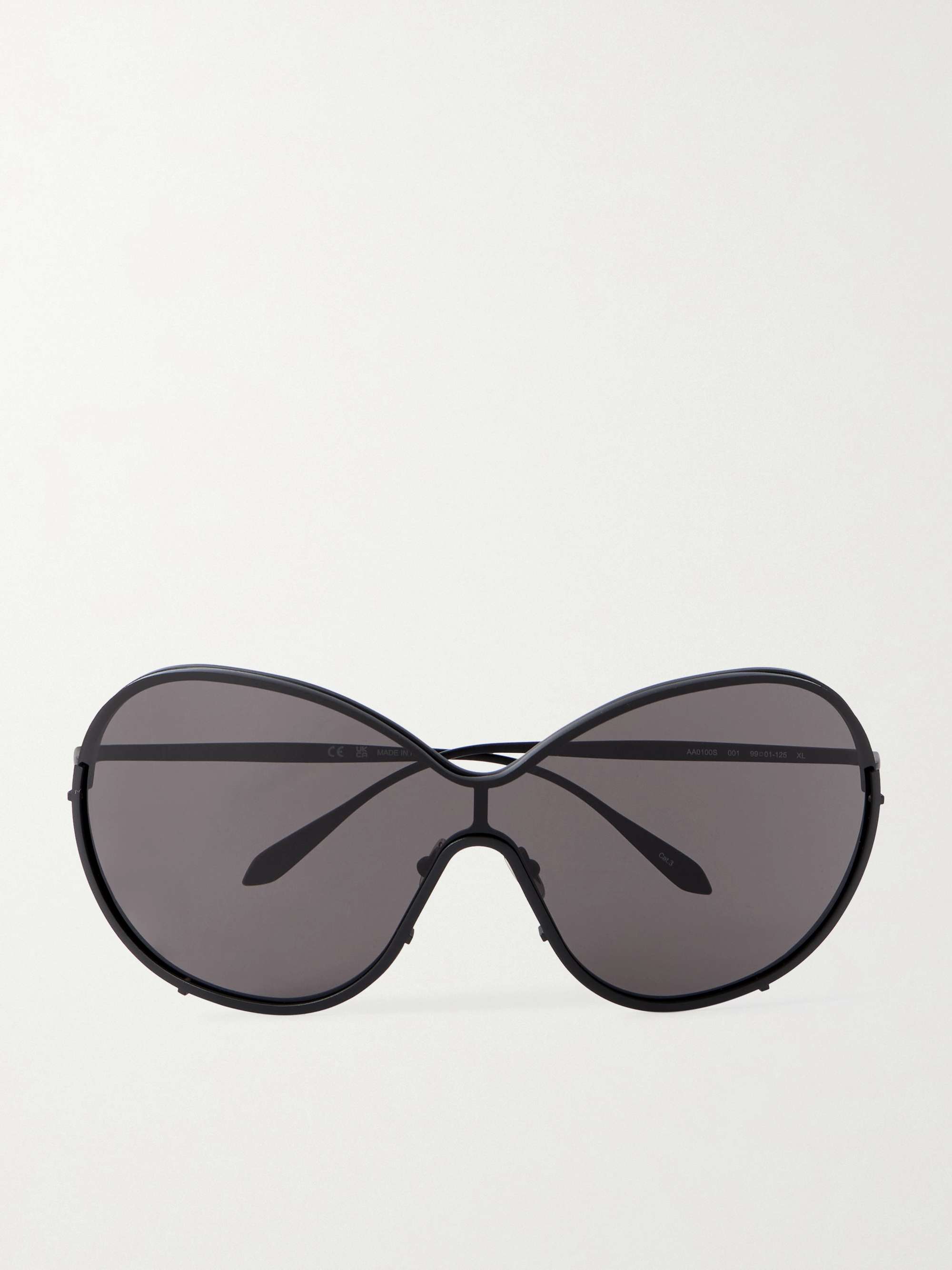 Mask Large Round-Frame Metal Sunglasses