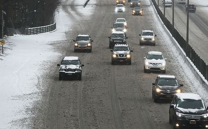 Snowy roads in New York City