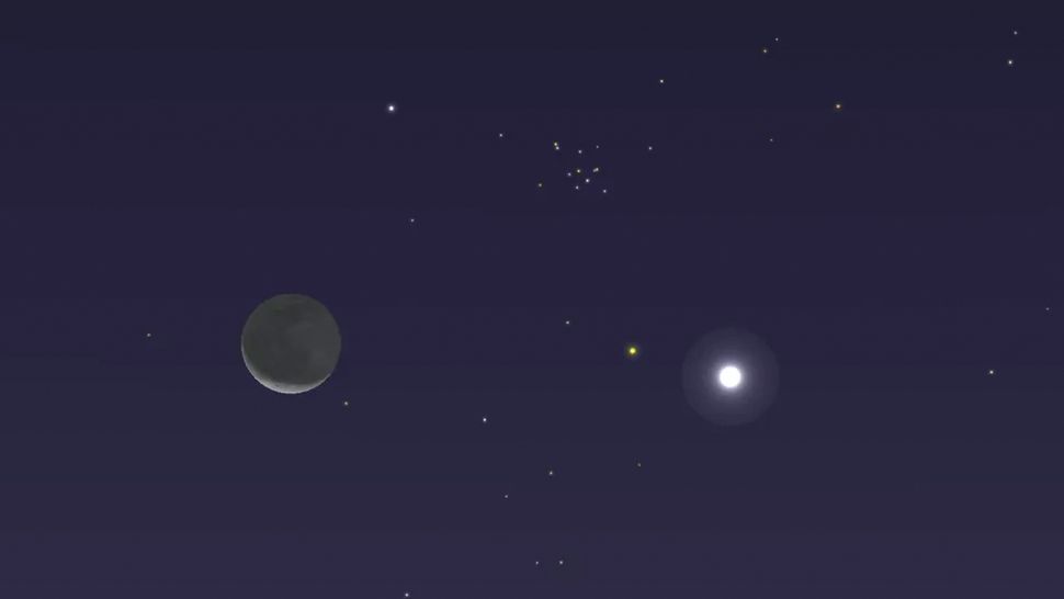 See Venus swing by the crescent moon Monday morning