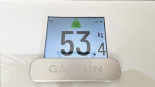 Weight displayed on the Garmin Index S2