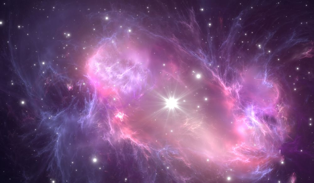 dark energy depicted as wispy clouds of energy and material