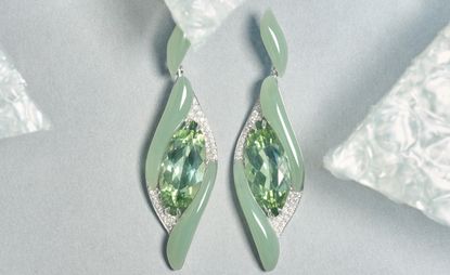 green earrings