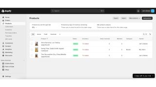 Screenshot of Shopify Products dashboard