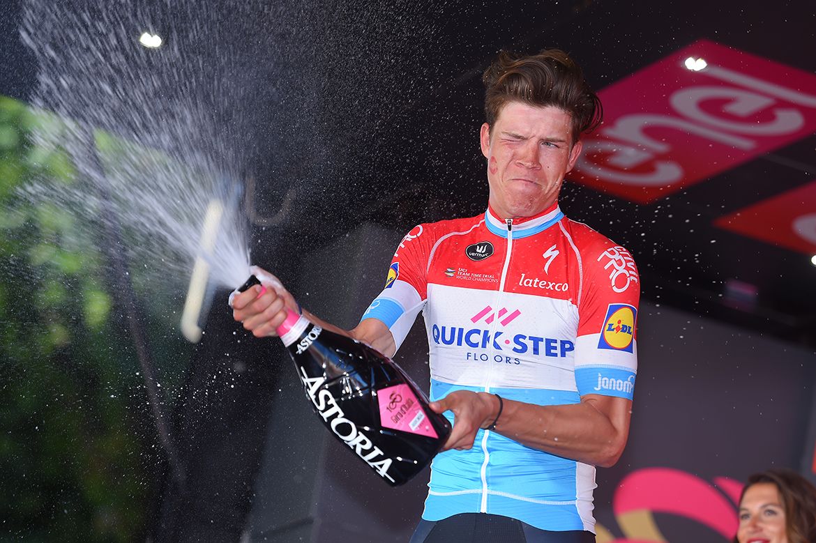 Bob Jungels (Quick-Step Floors) celebrates his first WorldTour win