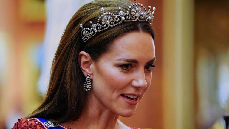 Kate Middleton's Red Dress And Lotus Flower Tiara Wowed | Woman & Home