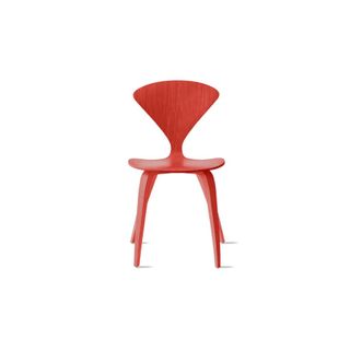 red mid century accent chair