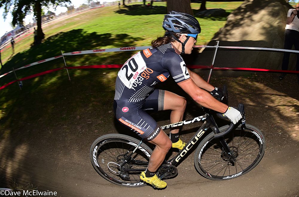 Crystal Anthony (Boulder Cycle Sport) riding to a podium finish