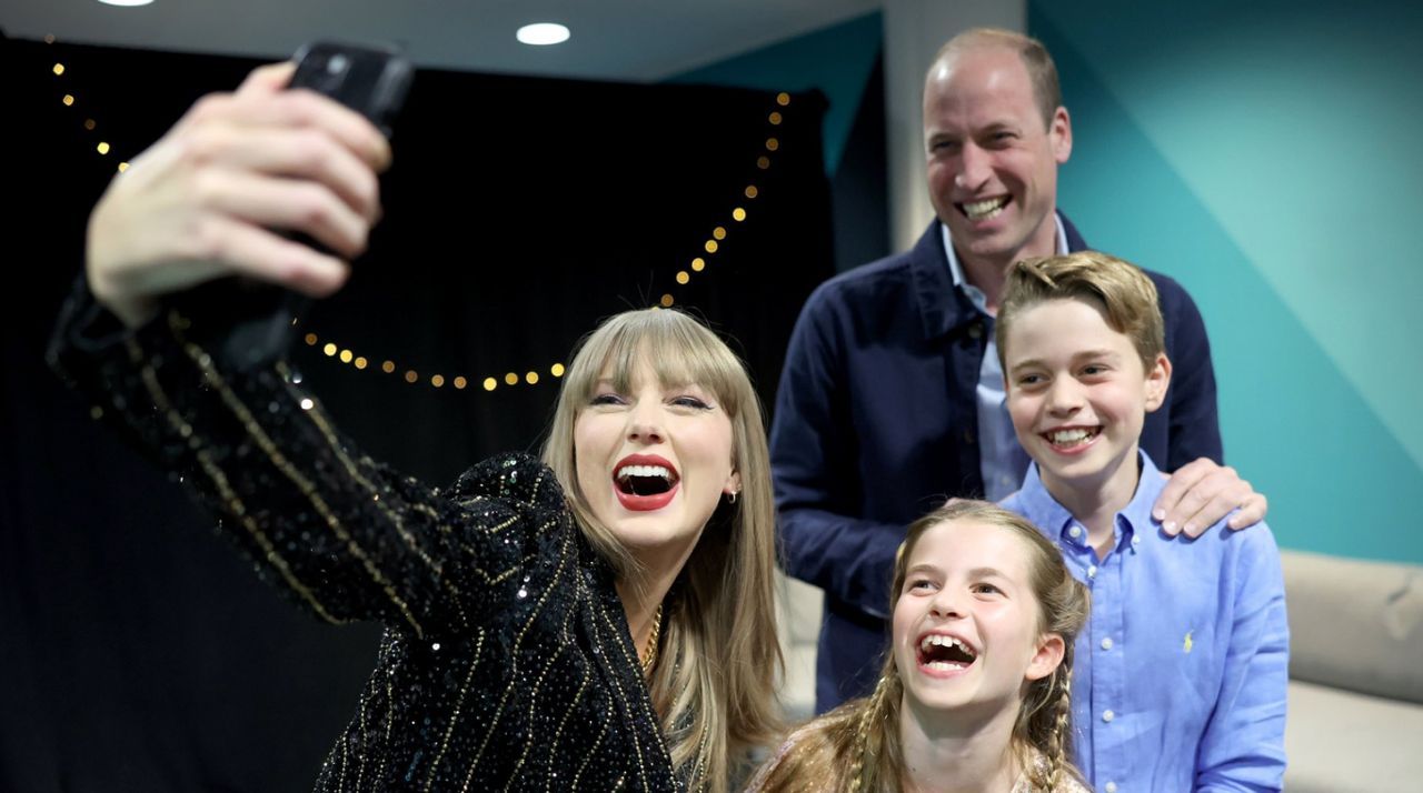 Prince William posts backstage selfie with Taylor Swift after London concert. 