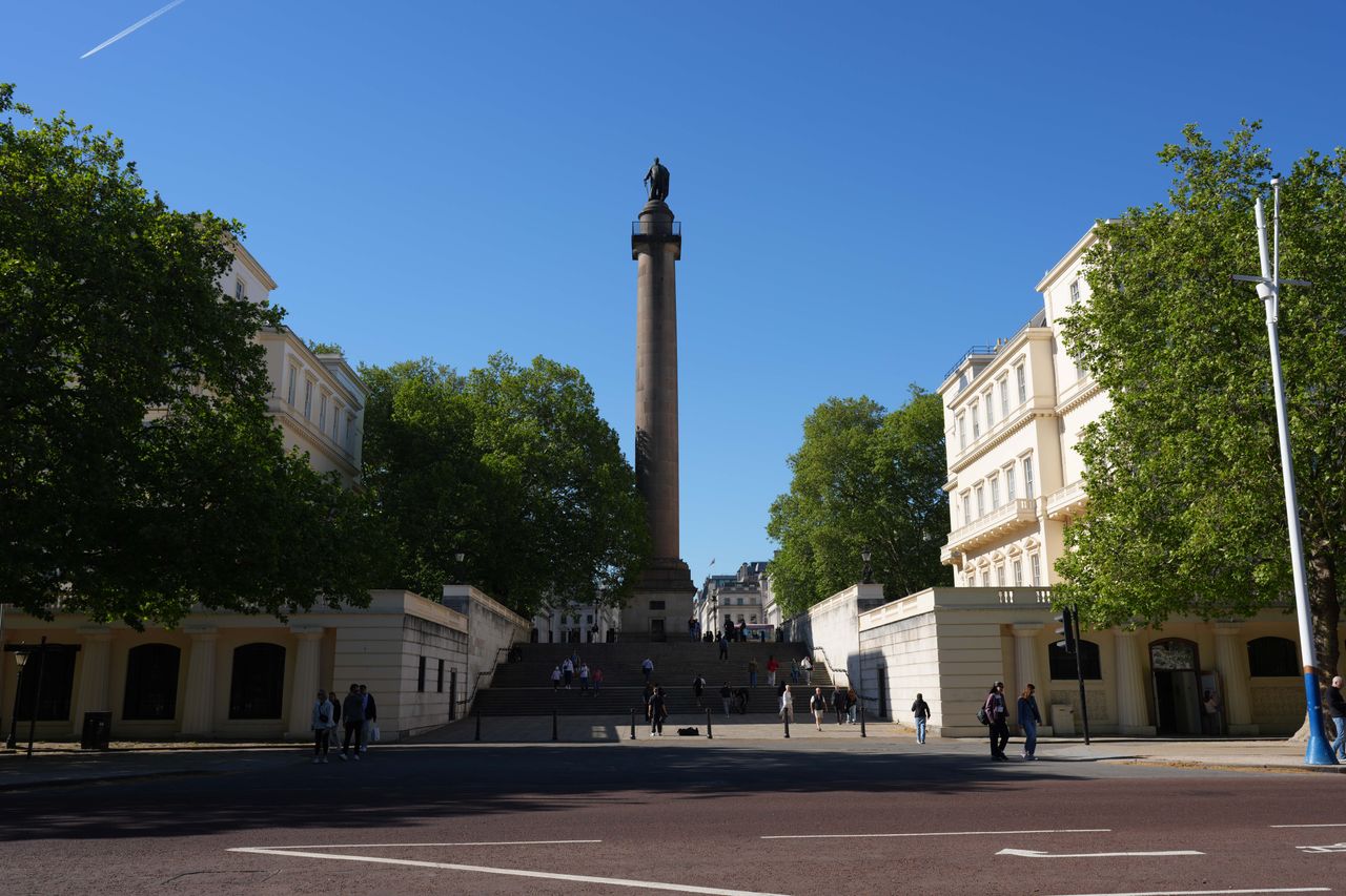 The Duke of York Column viewed from The Mall on a sunny day.
