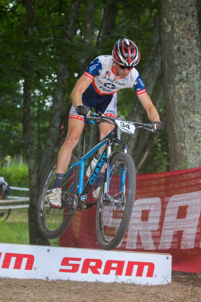 David Flaten for US Military Cycling going over the ramp.