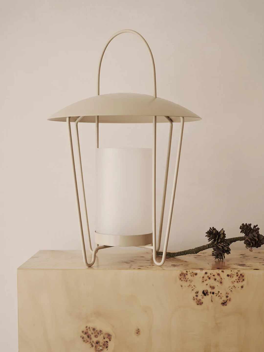 A beige indoor outdoor lantern from Ferm Living