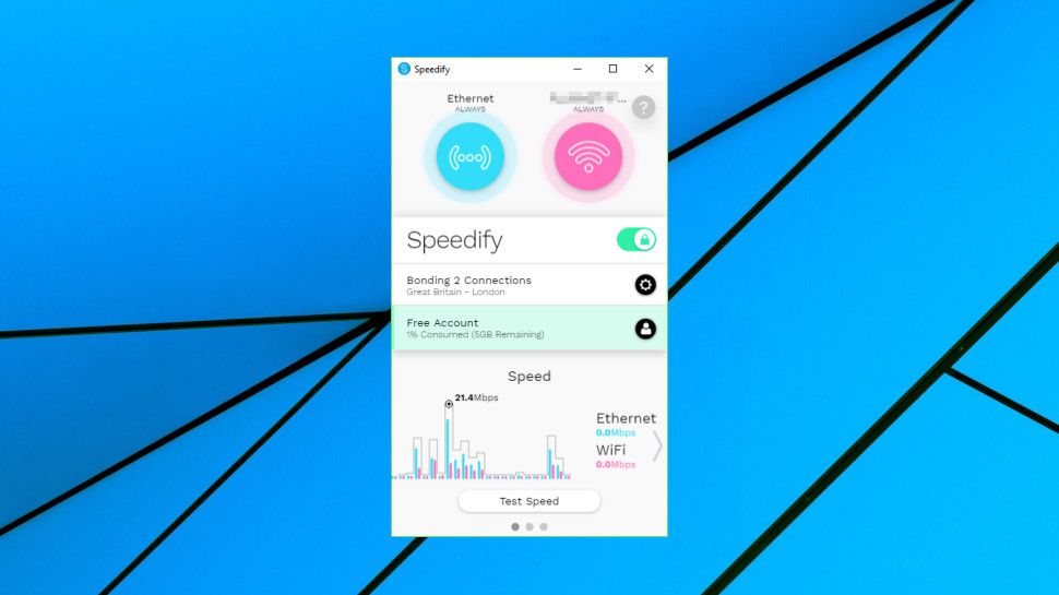 pdanet and ethernet comined with speedify slower