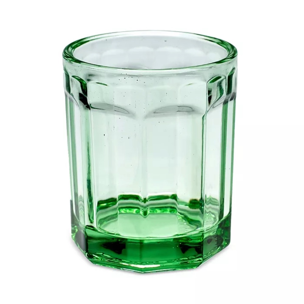 Heavy green glass tumbler