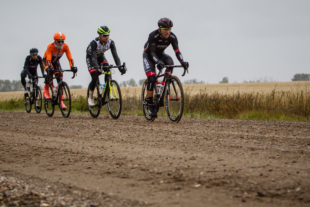The breakaway on the way back through the rough gravel section